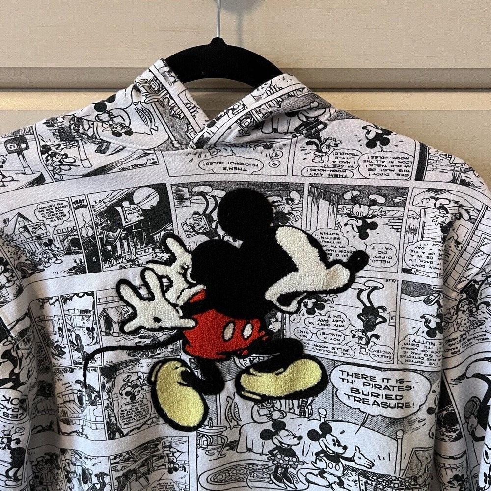 Disney Mickey Mouse All Over Classic Comic Strip Hoodie Women's XS